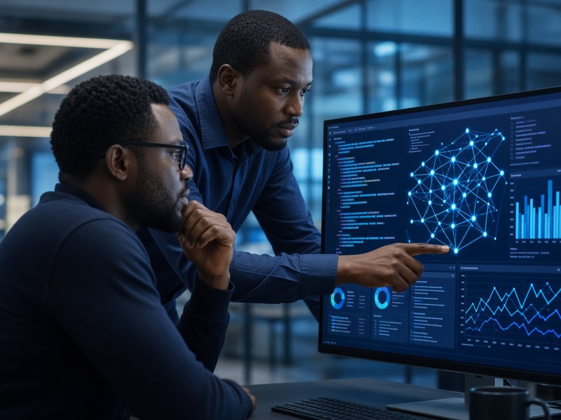 Engineers reviewing an API dashboard